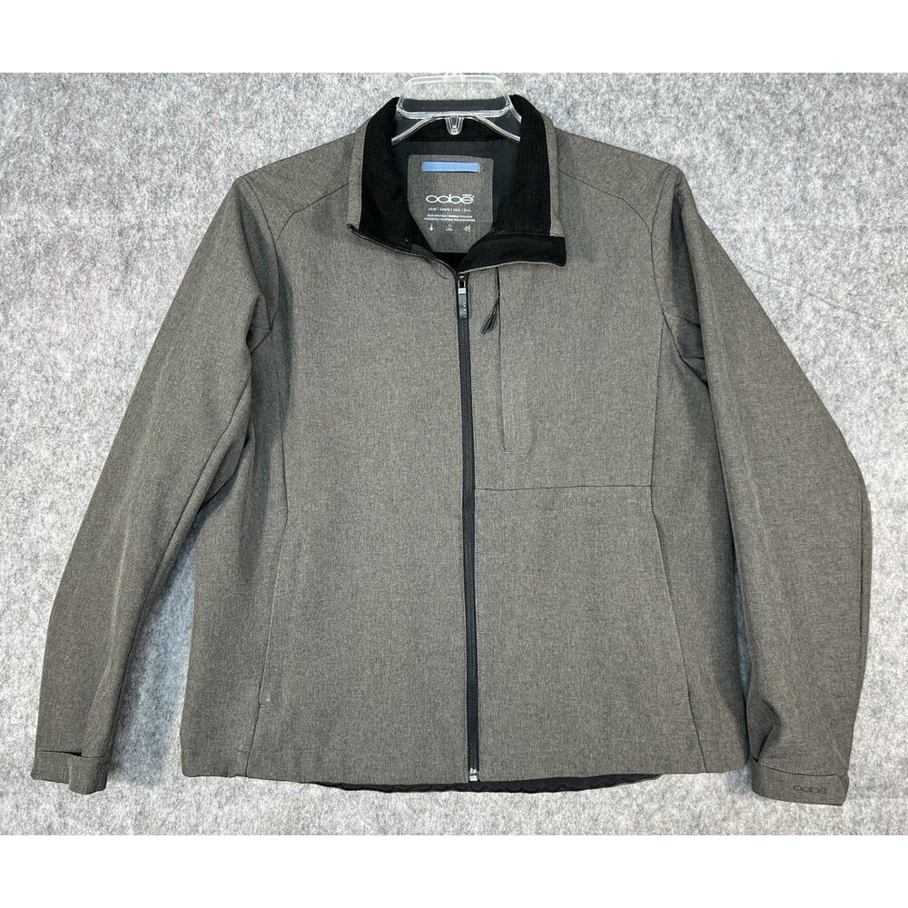 Oobe Full Zip Long Sleeve 3 Pocket Polyester Jacket Men M Gray